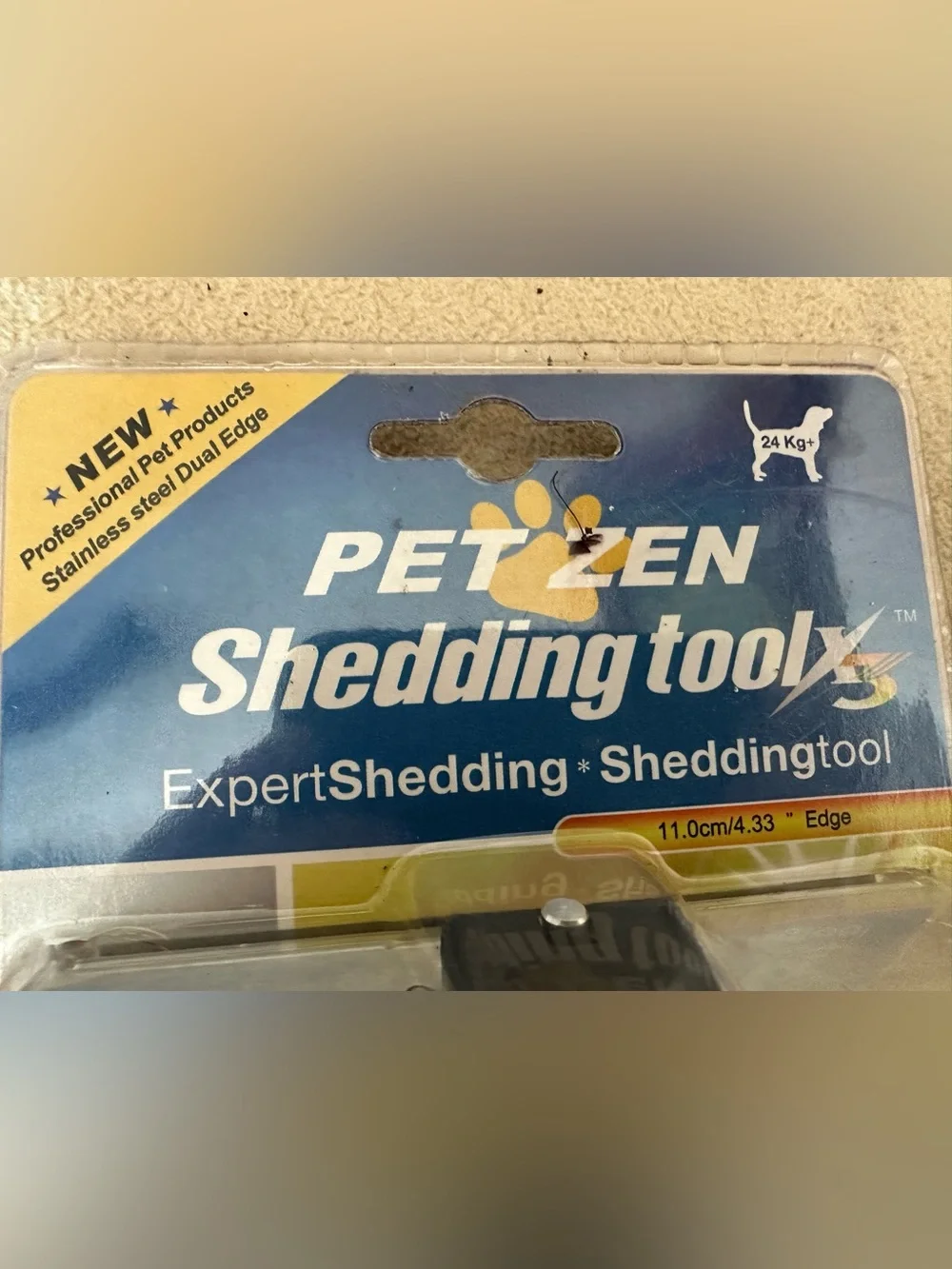 PET ZEN Pro Pet Shedding Tool for Dogs & Cats Dual Edge, Fur Ejection Button NIP